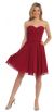 Main image of Strapless Pleated Knot Bust Short  Bridesmaid Party Dress